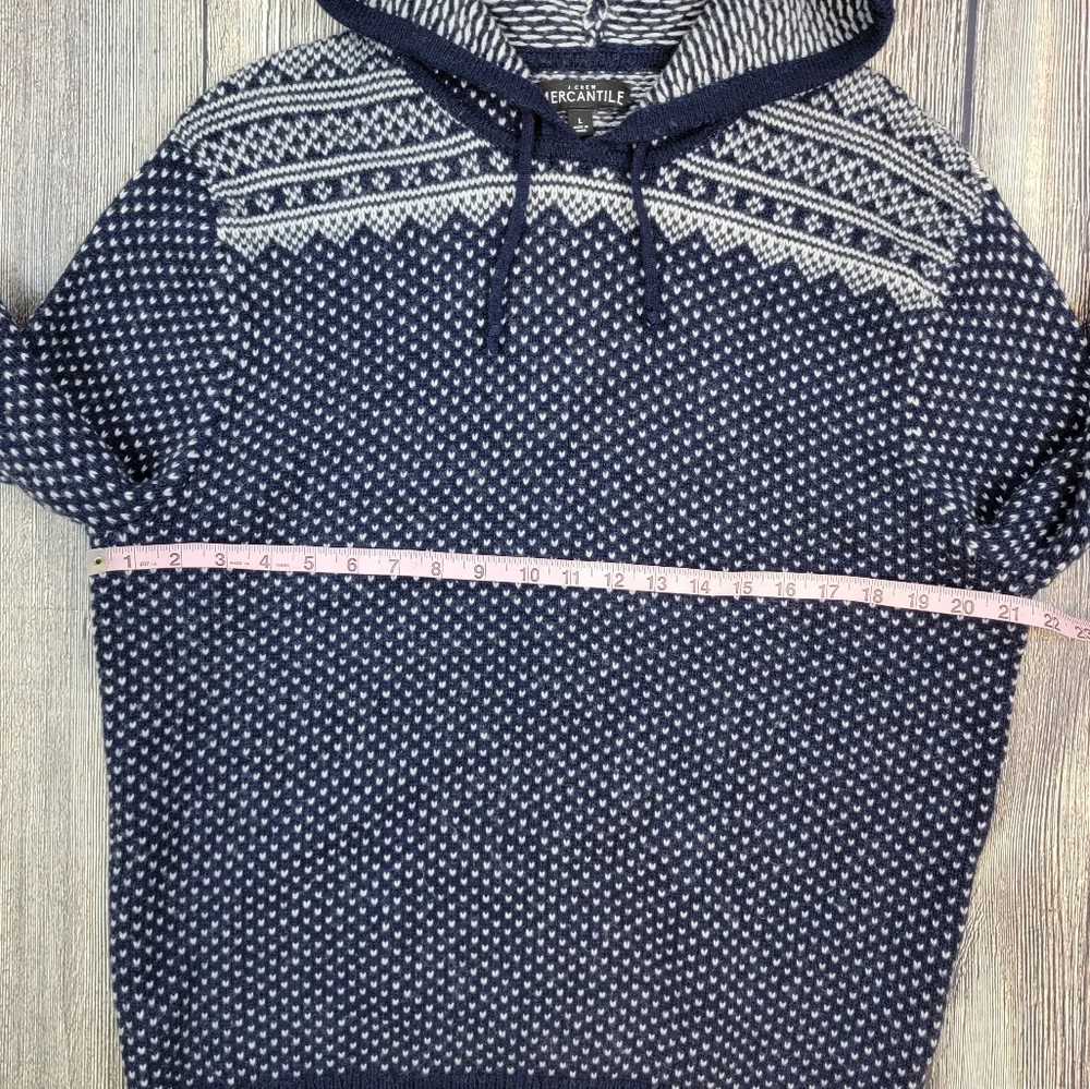 J. Crew Men's Fair Isle Wool Blend Pullover Hoodie